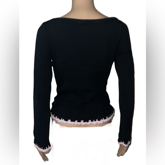 Kavio! Iron Horse Saloon Y2K Vintage Ribbed Top/Scalloped Ruffled Edges - Picture 2 of 6